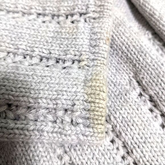 Women's "Mix It" Brand Cotton Open Heather Grey Cardigan Sweater - Picture 5 of 13